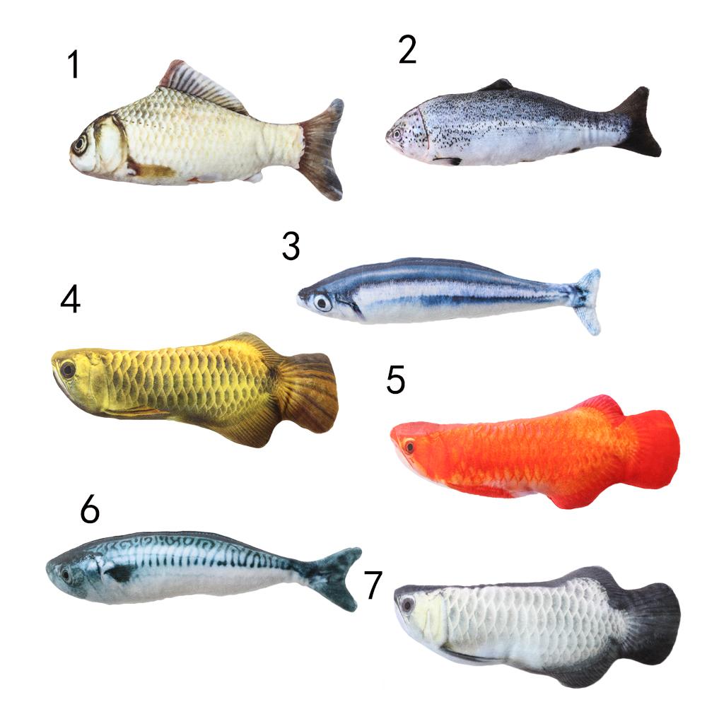 1 PC New Lovely Artificial Fish Plush Pet Cat Puppy Dog Toys Sleeping Cushion Fun Toy Cat Mint Catnip Toys Gadget