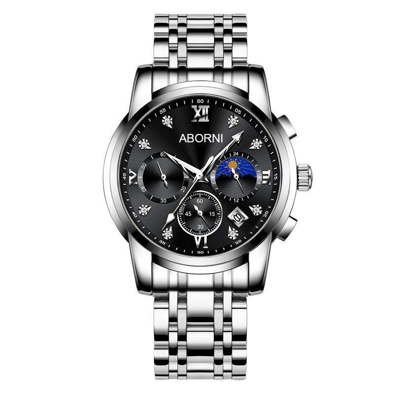 Yaboni Men'S Watch Multifunctional Three-Eye Six-Pin Business Watch Calendar Waterproof Luminous Men'S Watch