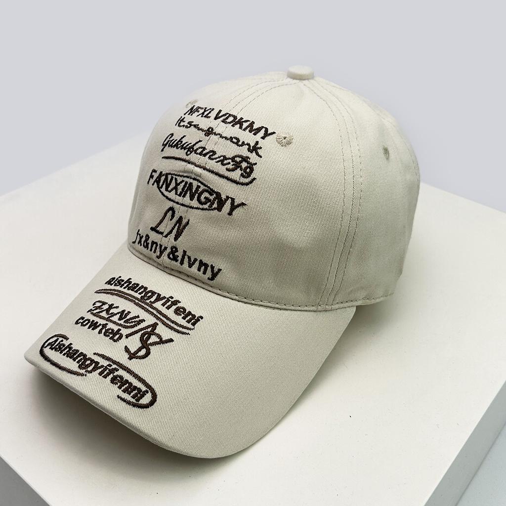 And Women Niche Style Design Style Letter Print Embroidery Baseball Caps Sun Protection Street Style All-Match Personalized Peaked Hats Fashion