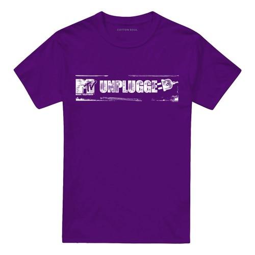 MTV Unisex Adult Unplugged Distressed Logo T-Shirt