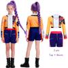 Kids K-pop Demon Girls Hunter Rumi Cosplay Costume Wig Earrings Halloween Party Fashion Clothing Set Fancy Rumi Prop