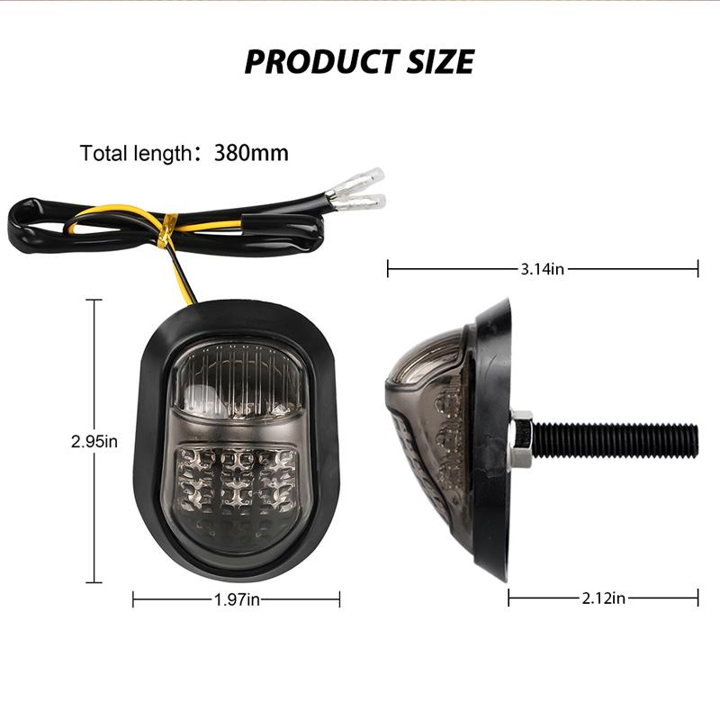 Universal 9 LED Motorcycle Flush Mount Turn Signal Light Flasher Turn Light lamp Motorbike Indicators Blinker Amber Lighting 12V