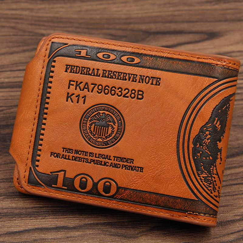 Men's Retro US Dollar Short Large Capacity Magnetic Buckle Wallet