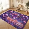 Abstract Personalized Theme Crystal Velvet Floor Rug Personalized Custom Name Text Warm Carpet Home Decoration