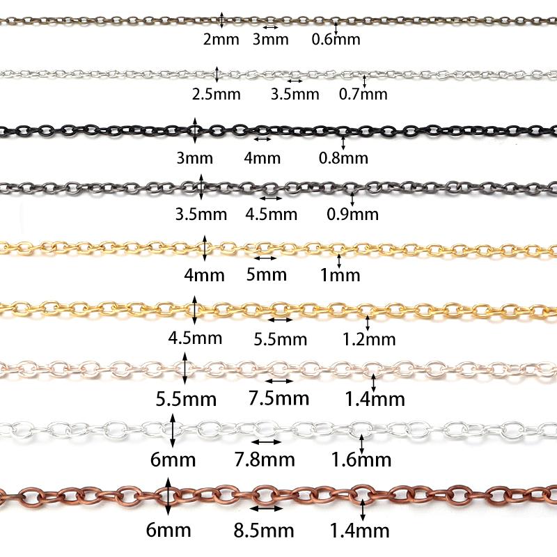 5-10 Yards/Roll High Quality Necklace Chain Bulk Cross Chains For Jewelry Making Findings DIY Necklace Bracelet Chain Materials