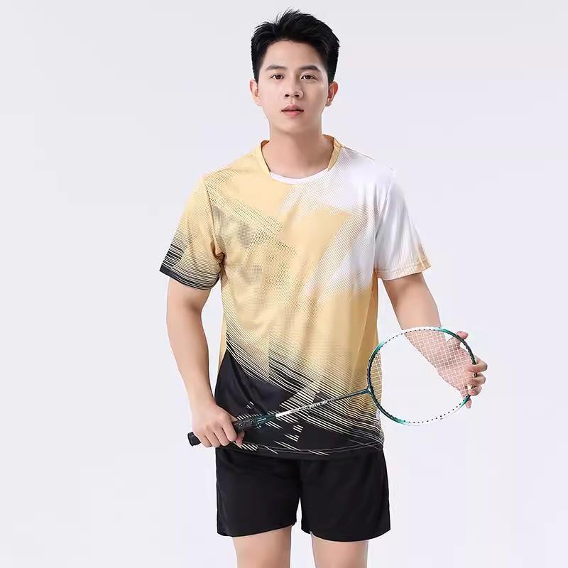 Quick-Dry Badminton Shirt Set Men Women Sportswear With Double Pockets Breathable Athletic Top