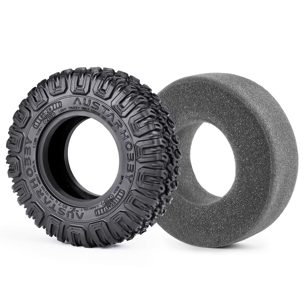 RC Crawler Tires, 1.55 Wheel Tires, RC Tires, All-Terrain Adventure Tires, 85mm, for AX90069 UTB18, MST, and JIMNY