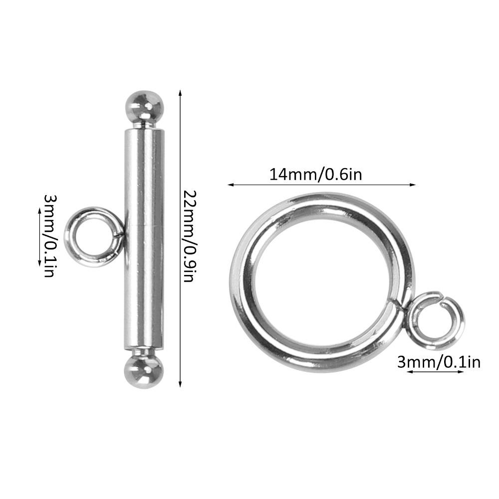 20 Set Silver Bracelet Toggle Clasps Round T-Bar Jewelry Clasps Bracelet Making