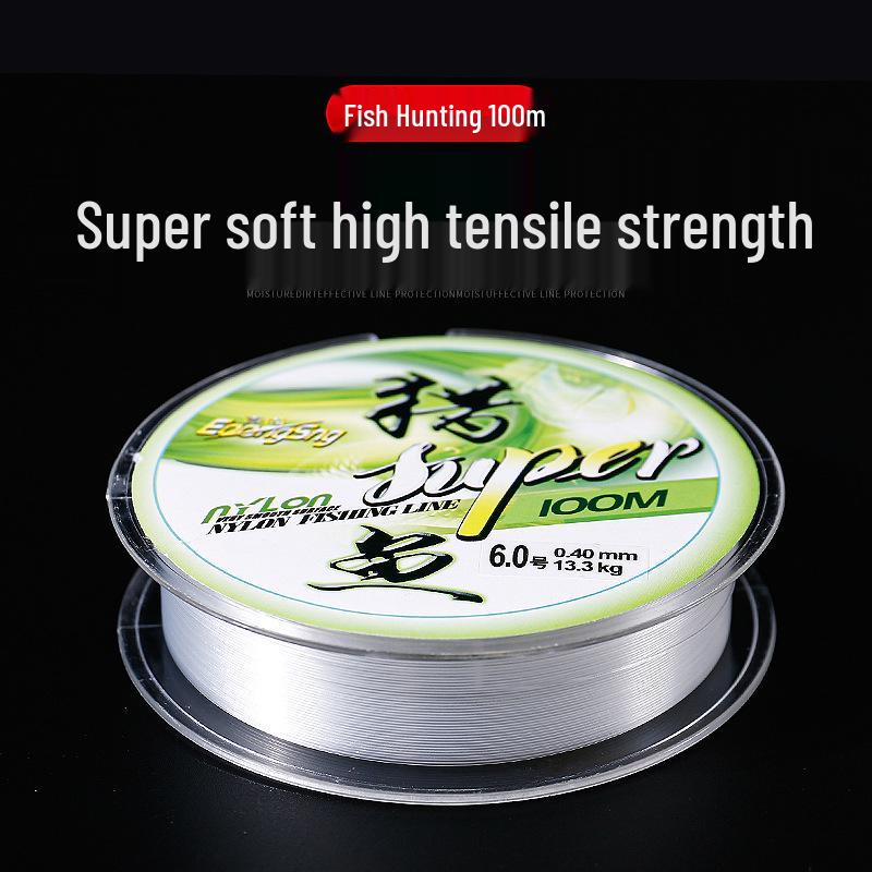 100m Transparent Nylon Fishing Line for Sea Rods - Durable Tackle for Hunting Fish