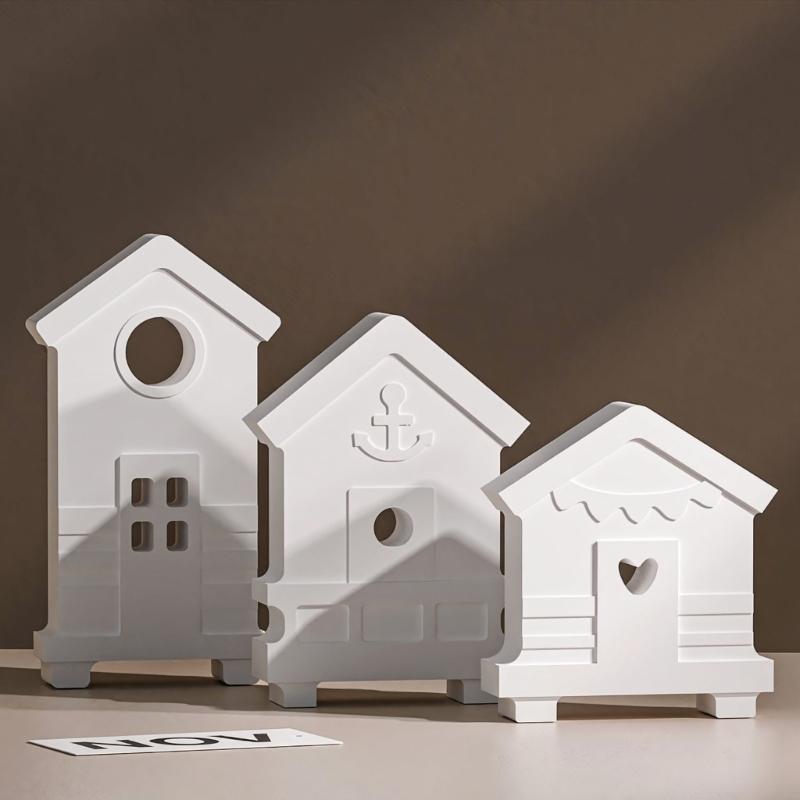 Food Grade Silicones Mold DIY Coastal House Shape Ornament Home Decors Crafting Mould With Intricate Detail