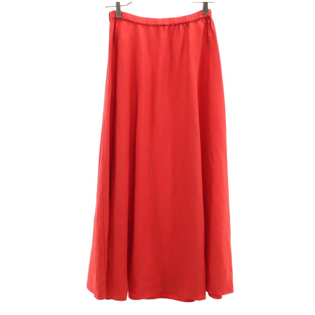 URBAN RESEARCH DOORS Unused Linen Blend Mimole Length Flare Skirt ONE Red Women Used