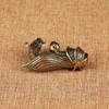 Home Decor Crafts Antique Bronze Lotus Carp Fish Figurines Desktop Ornament Pure Brass Incense Stick Holder Accessories Supply