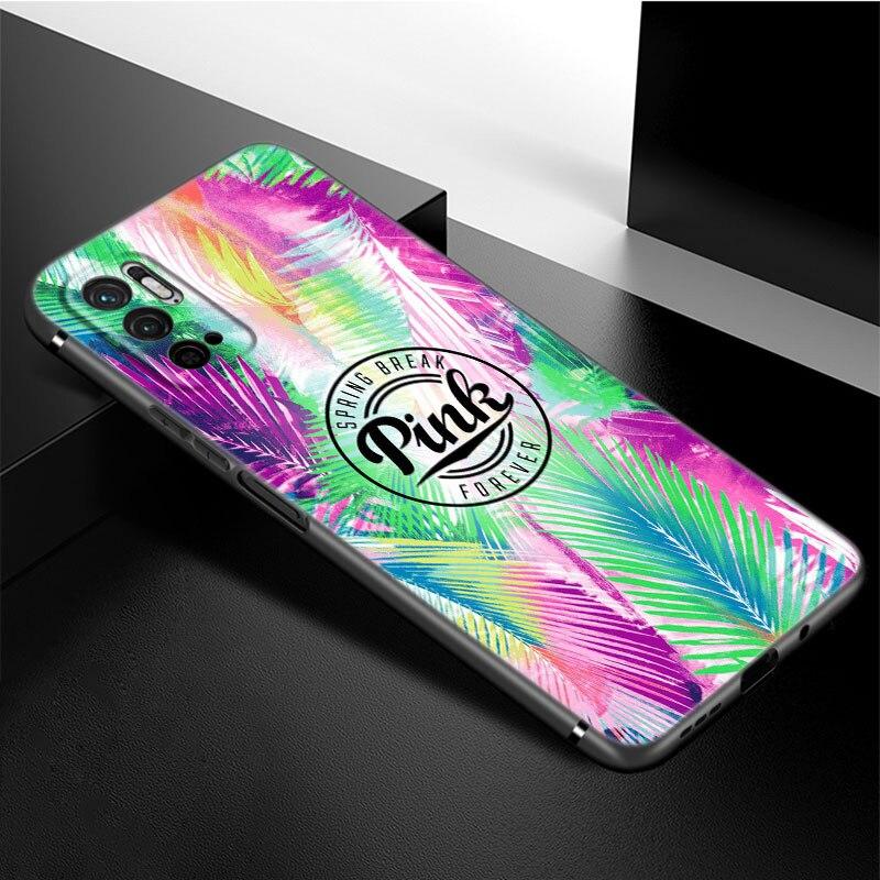 Fashion Pink Love Phone Case For Xiaomi Redmi Note 11 10 9 8 Pro 11T 5G 10T 10S 9S 9T 9i 9C 9A 8T Soft TPU Black Cover Funda