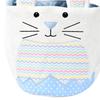 Lovely Rabbit Fabric Basket Plush Striped Rabbit Easters Basket With Plush Accent for Eggs Hunts and Home Decors