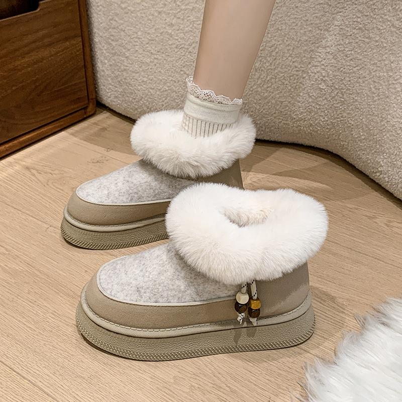 Fashion Snow Boots Velvet and Thickened Cotton Shoes Women's 2025 New Winter Warm Shoes