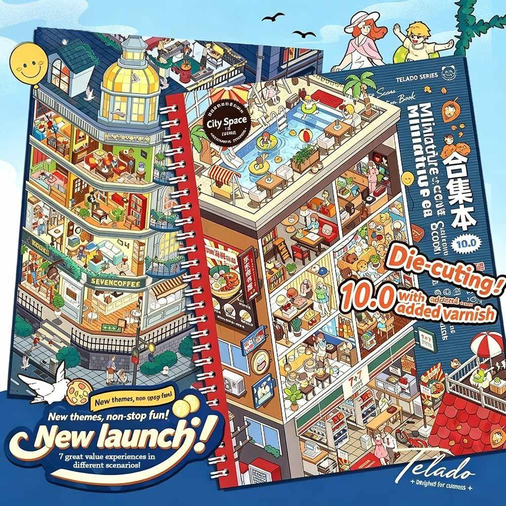 Kawaii Design 3D Scenery Stickers Special Economic Zone Stacking Sticker Book Festival Gift