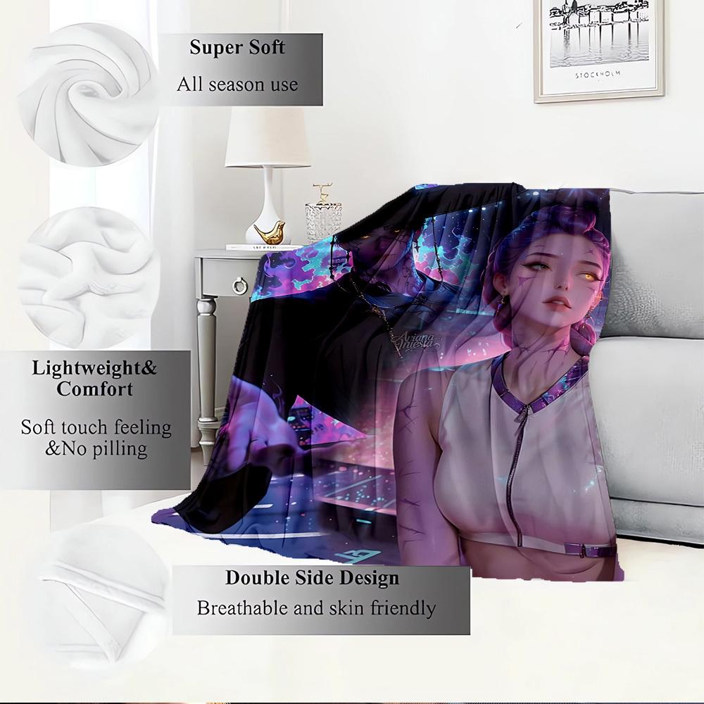 K-POP Anime Girls Group - Four Seasons Soft Warm Blanket - All-Season Thick Knit Polyester Bedspread for Bed, Camping, Travel - Perfect Gift