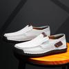 Ręcznie Szyte Męskie Outdoorowe Buty Casualowe, Skórzane Buty na Płaskiej Podeszwie, Niskie Buty Oversize