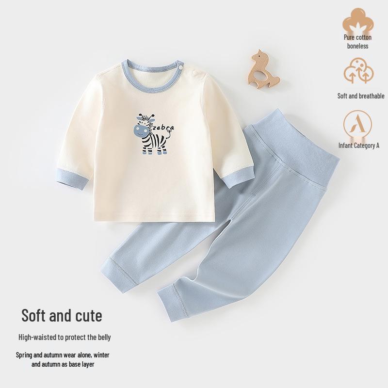 

Детский хлопковый пижамный комплект - Осенняя одежда для мальчиков и девочек 73 cm