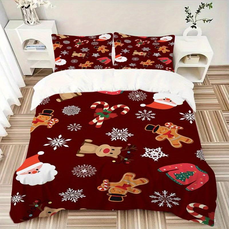 3pcs Christmas Bedding Set, Suitable for Bedroom Decoration, (Includes 1 Duvet Cover And 2 Pillowcases, Quilt Not Included) Yy250822162