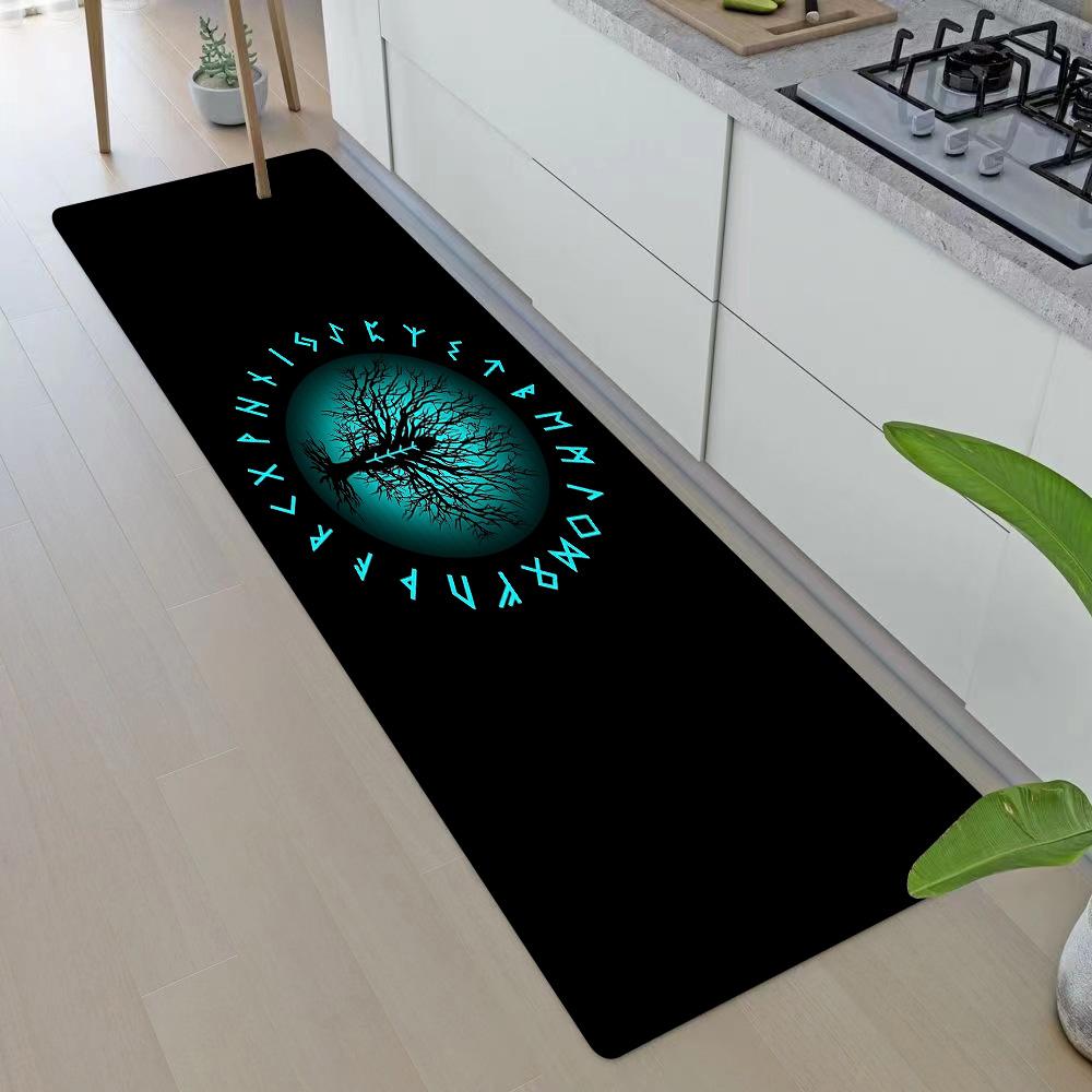 Entrance Front Doormat Symbol Valknut Nordic Valhalla Non-slip Kitchen Living Room Rug Balcony Bathroom Foot Floor Mat Carpet