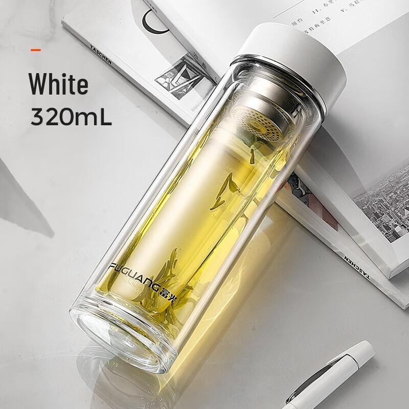 Fuguang Double-Layer Heat-Resistant Glass Tea Tumbler