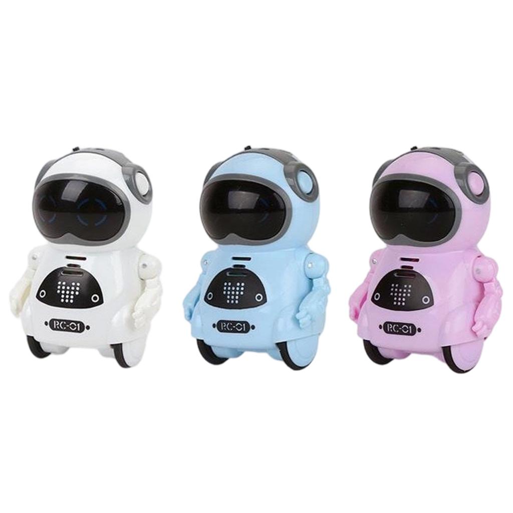 Interactive Voice Activated Intelligent Robot Educational Toy For Kids In Blue Pink White Color Lightweight Durability