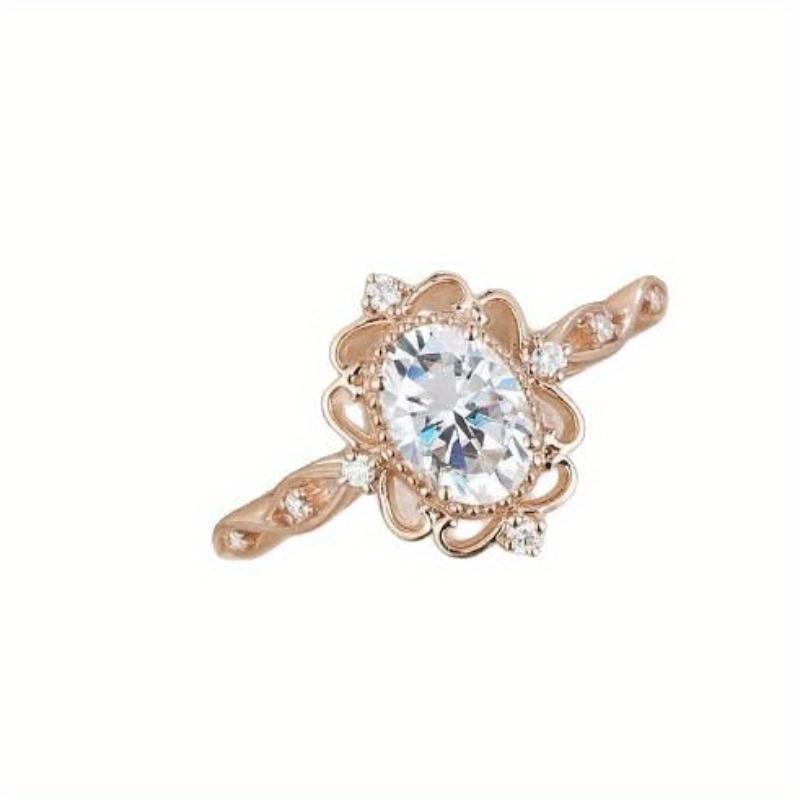 1Pc Rose Golden Flower Fashionable Multi-functional Suit, Containing Synthetic Zircon, Suitable for Daily Wear