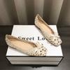 Fashion Hot Sale Women's Flat Shoes Hollow Bow Knot Womens Casual Shoes Mesh Breathable Loafers Shallow Square Toe Women Shoes Zapatos