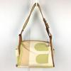 Bally Canvas and Leather Shoulder Bag Beige Lime Green Women(USED)
