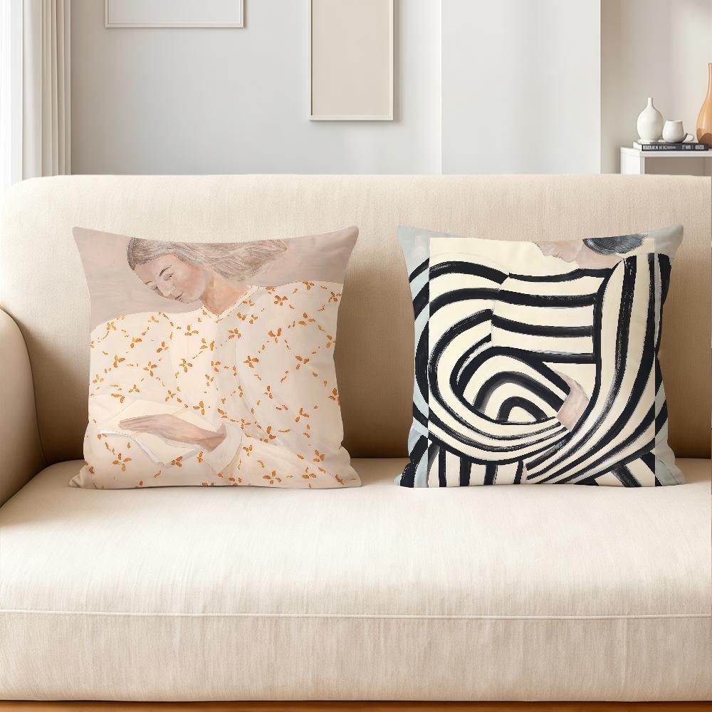 Line Art S-sofia Lind Pillow Case Applicable Space For Guest Rooms Interiors Cars Office House Decoration