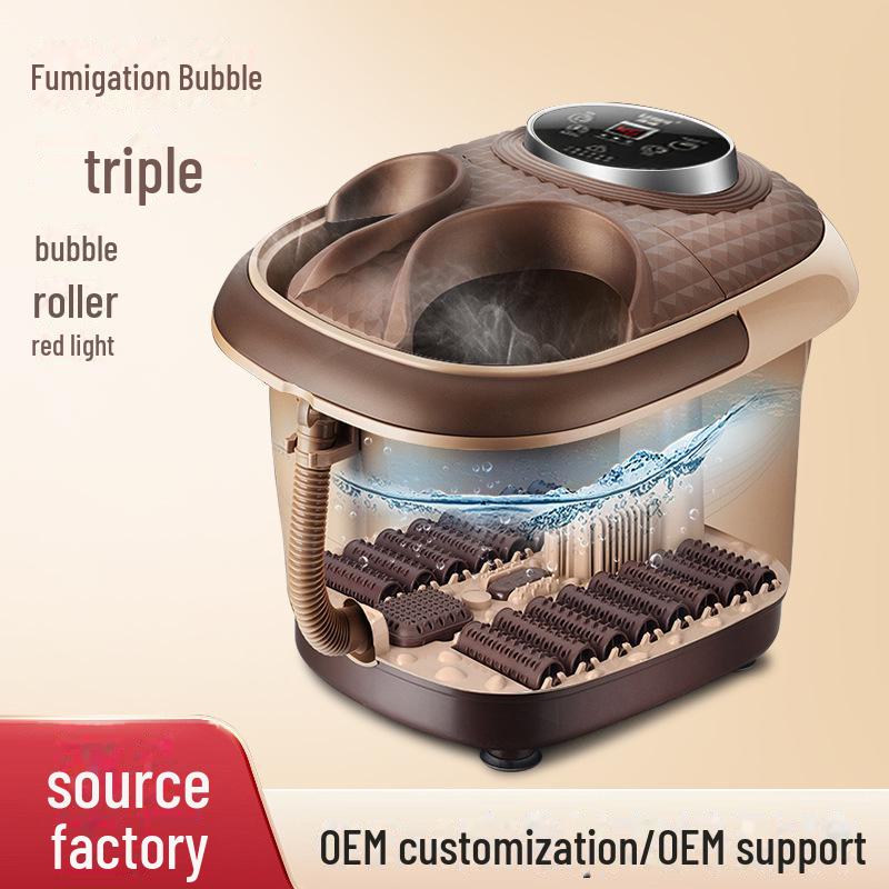 Heated Foot Bath Bucket with Roller Massage and Red Light Therapy