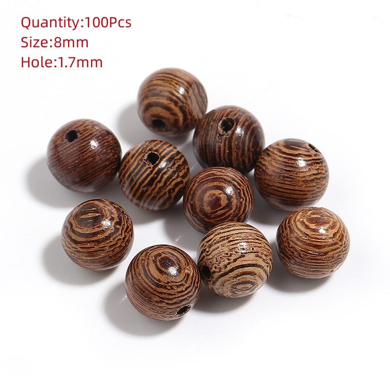 Natural Eco-Friendly Wooden Beads Round Heart Large Hole Loose Spacer Wood Beads For Jewelry Making DIY Charm Bracelets Necklace