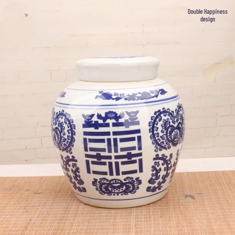 Ru Han Blue and White Porcelain Storage Jar
