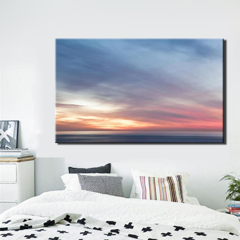 Canvas Prints Wall Decor, Modern Landscape Canvas Painting Digital Painted Posters Wall Art Picture for Living Room