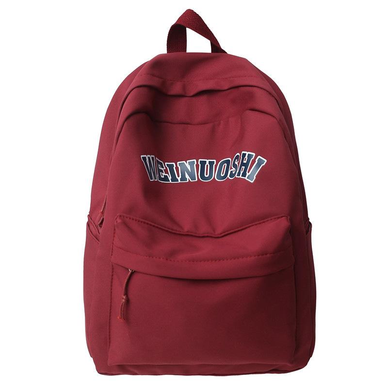 Niche Design Letter Backpack Japanese Harajuku Trend Backpack Junior High School Student Schoolbag single package красный