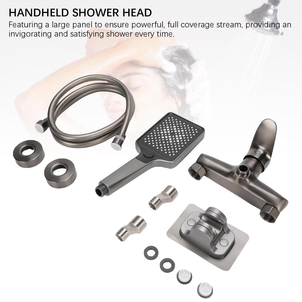 Handheld Shower Head System Kit Copper High Pressure Bathroom Shower Valve Kit with Hose Holder