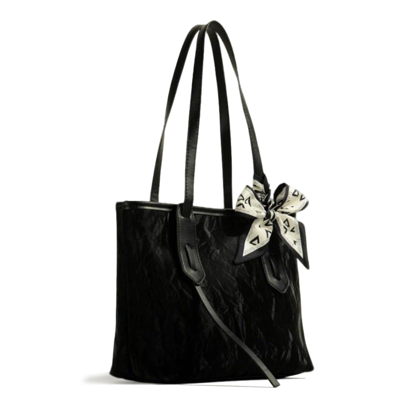 

Coyoohous Women s Watercolor Shoulder Bag, Lightweight and Large Capacity Tote Bag for Commuting, School, and Travel, Silk Scarf Bow Decor, PU