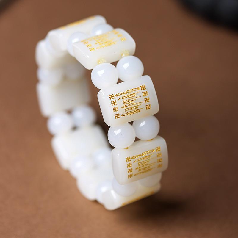 Chalcedony Bamboo Joint Bracelet - New High-End Chinese Style Hand Jewelry