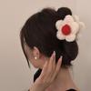 Korean Style Plush Flower Hair Claws Fashion Small Hair Clips Sweet Barrettes Shark Clips For Women Hair Accessories Headwear