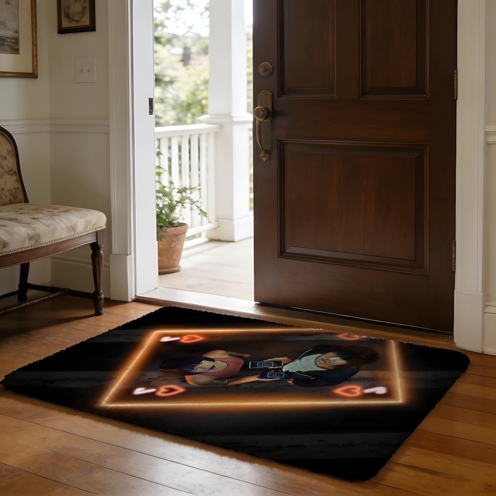 Floor Mat Soft Flannel Rug Non Slip Absorbent Mat for Bathroom Bedroom Home Decor Loom I Imagine Dragons band
