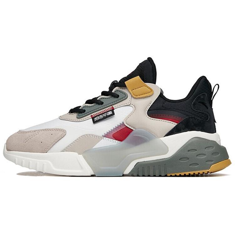 New Anta Rubik's Cube Cushioning Anti Slip And Wear Resistant Low Top Chunky Sneakers White Gray Black 112148808-4