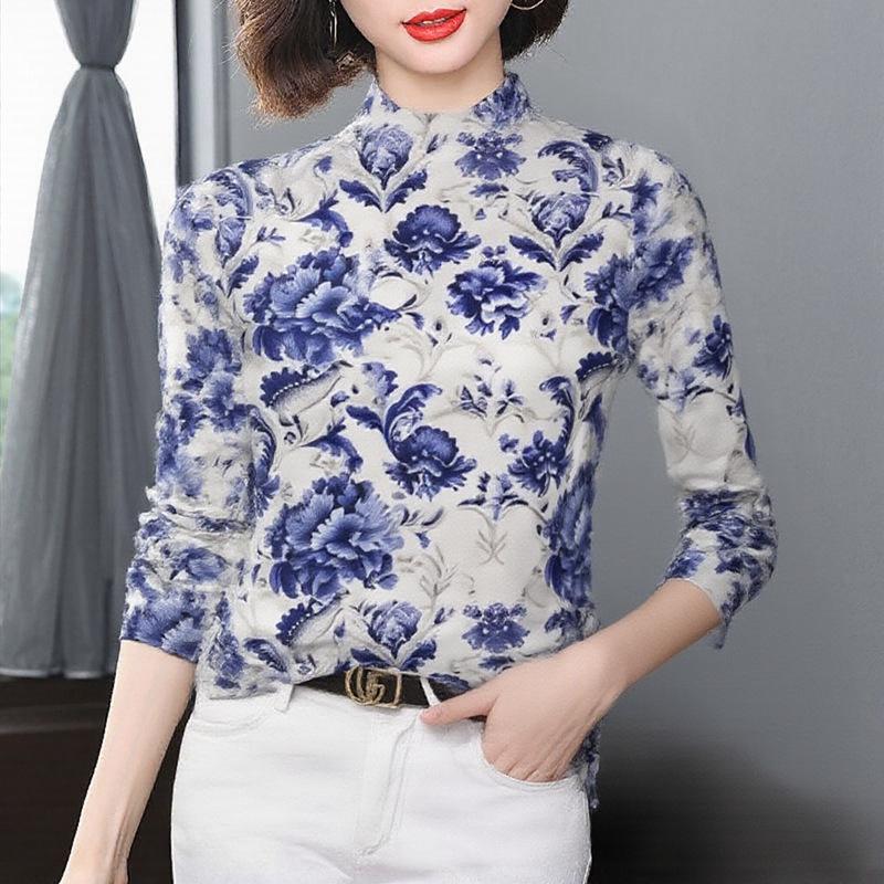 

Stylish Warm Printed Long Sleeve Shirt for Women - Autumn/Winter Extra Large