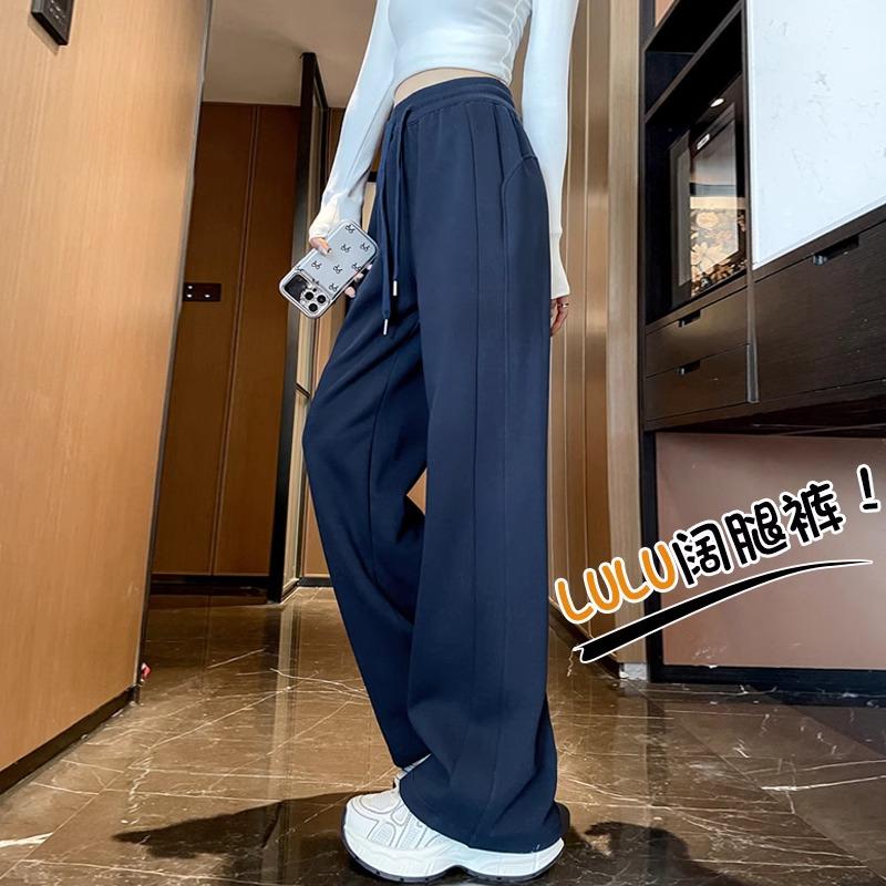 

Осень/Зима 2024 Флисовые Спортивные Штаны с Высокой Посадкой и Широкими Штанинами - Приталенные, Свободные Повседневные Джоггеры M (48-53kg)