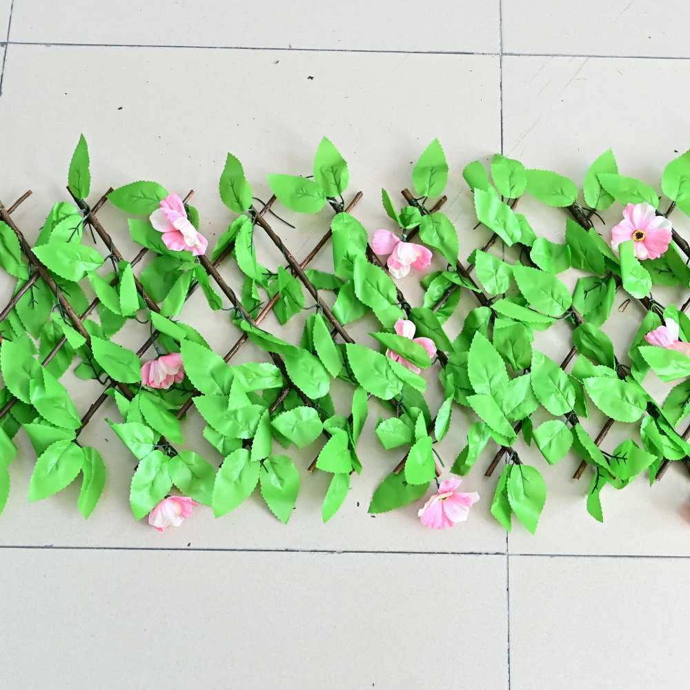 1 Stück Simulierte Grüne Pflanzen Blumen Grüne Blätter Zaun Gartendekoration Kunststoff Teleskopzaun