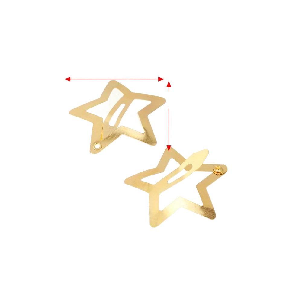 Gold & Silver Star Hair Clips - 50pcs: Women's Side Bangs and BB Clips for Tamed Hair