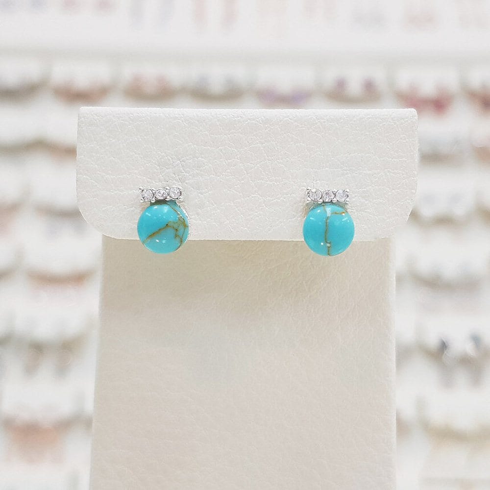 Mini Volume Turquoise Earrings (Le873)
