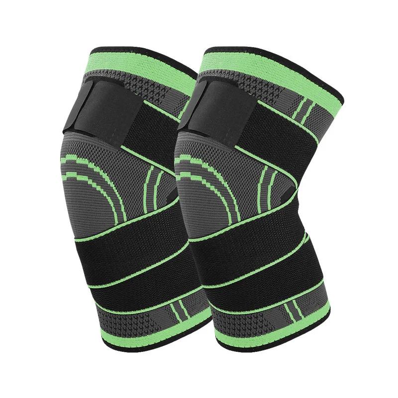 Compression strap wrapped knee pads for basketball, running, fitness, cycling, knitted sports, compression and breathability