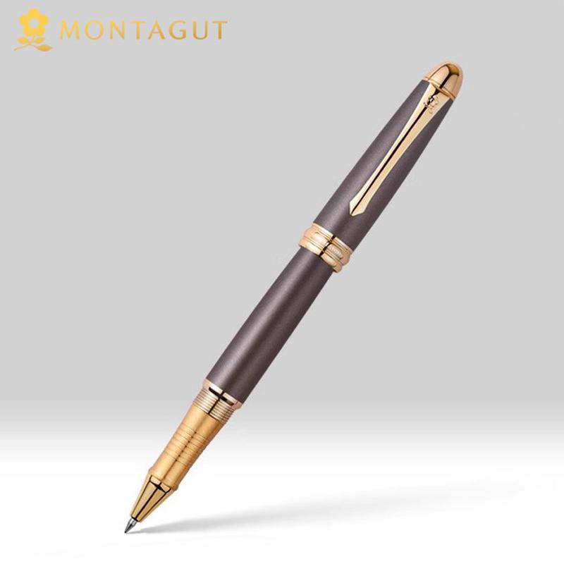

Montagut Exquisite Iridium Roller Ball Pen Golden Trim 0.5mm Writing Ink Pen W/Gift Box For Office & Home School