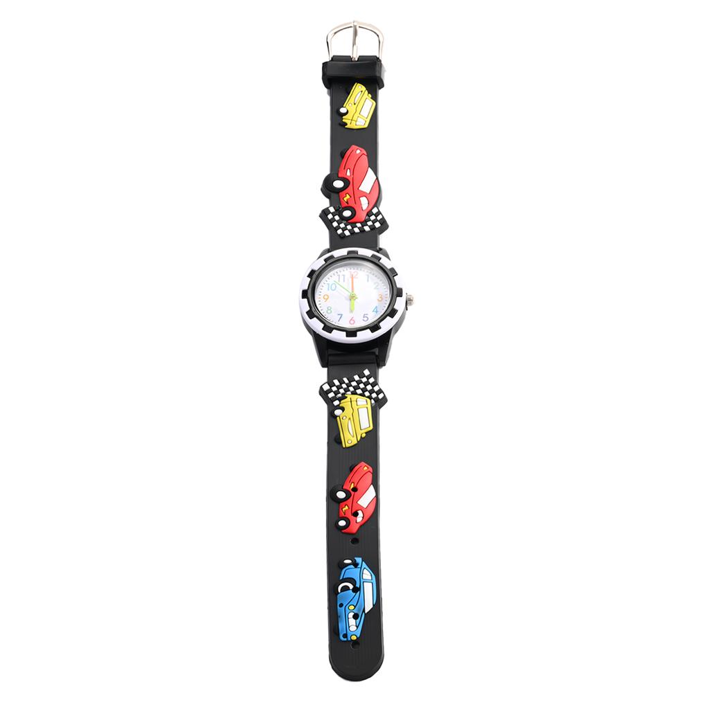 Cute cartoon racing silicone strap color scale children's quartz watch, suitable for children's daily wear, Christmas gifts
